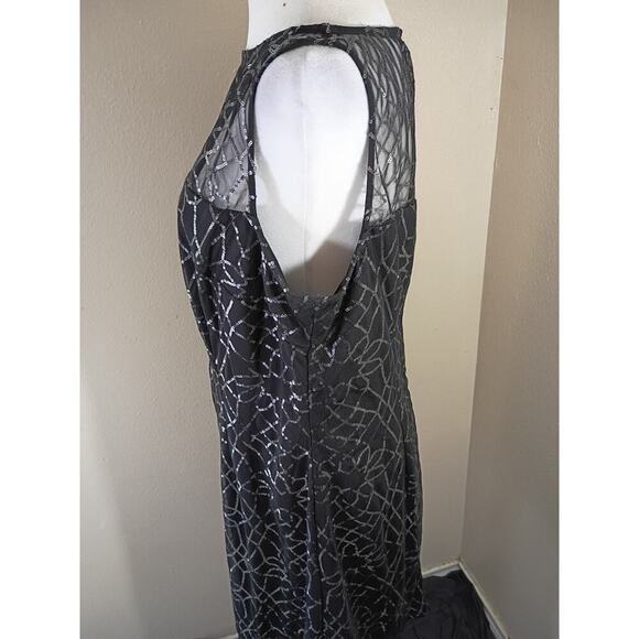 American Living Cocktail Dress Black Sequined Knee Length Sz 16 Prom Formal... - Picture 7 of 10